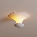 White Modern Ceiling Light with Warm Yellow Shade and Ceiling Mounted Design 3d model