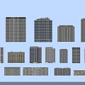 Various Modern Residential Buildings With Different Heights And Exterior Designs