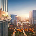 Modern Office Building Office Building Commercial Street 3d model