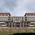 Modern Multi Storey Building Exterior Design With Glass Windows And Balconies Facade