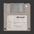 Vintage Microsoft System Disk Floppy Disk Retro Storage Media With Label