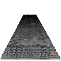 Vintage fabric pile long carpet 3d model