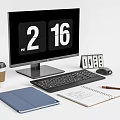 Modern computer office decoration combination 3d model