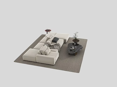 Modern sofa coffee table combination 3d model