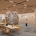 Modern Library Creative Library Bookshelf Book Bar Reading Room Bookcase Bookshelf Display Cabinet 3d model