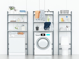 Modern Storage Rack Balcony Storage Rack Washing Machine Laundry Rack Cosmetics Daily Supplies 3d model