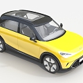 smart yellow benz 3d model