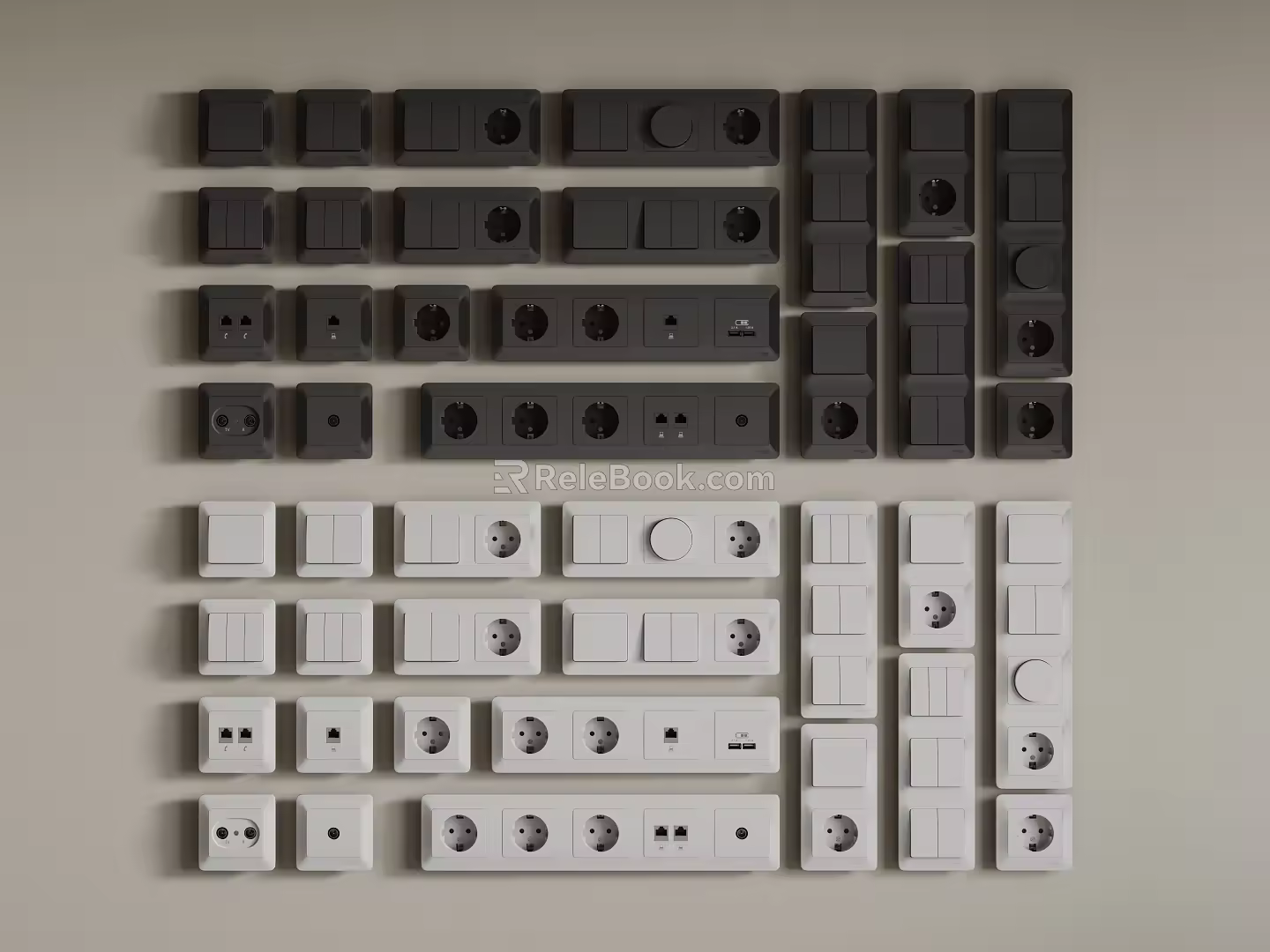 Modern switch socket 3d model