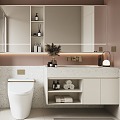 Modern Bathroom Cabinet Bathroom Cabinet Mirror Cabinet Toilet 3d model