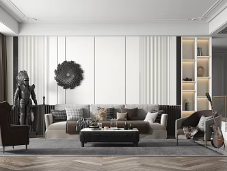 Modern Living Room Simple Living Room 3d model