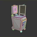 Commercial Metallic Processing Equipment With Two Vertical Covers And Mobile Wheels For Industrial Use