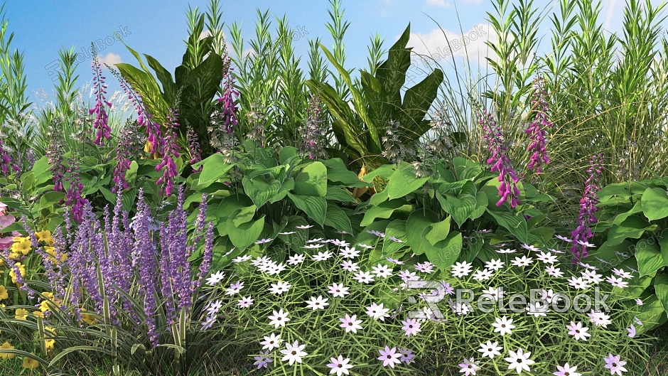 Plant pile flowers and shrubs model