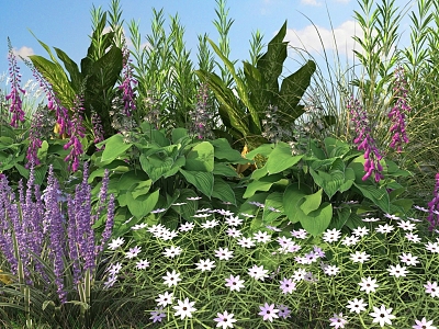 Plant pile flowers and shrubs model