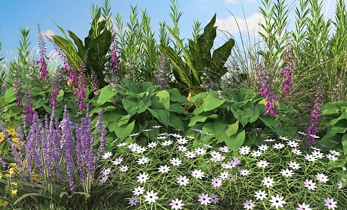 Plant pile flowers and shrubs 3d model