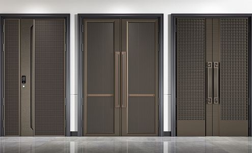 New Chinese style security door security door combination 3d model