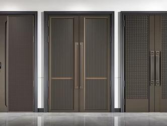 New Chinese style security door security door combination 3d model
