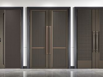 New Chinese style security door security door combination 3d model