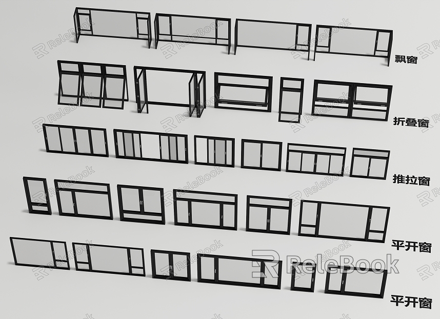 Window combination folding window casement window glass window sliding window floor-to-ceiling window bay window corner window model