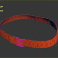 Stylish Red Belt With Transparent V Shaped Logo For Daily Use