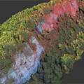 Scenic Cliff Terrain Adorned With Lush Green Vegetation And Natural Rock Formations