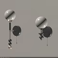 Modern Wall Lamps With White Globe Shades Black Bases And Silver Accents