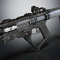 Futuristic Science Fiction Rifle Weapon With Metallic Structure And Detailed Components