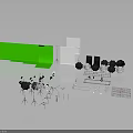 Professional Photography Studio Equipment With Green Screen White Backdrop Studio Lights Tripods And Reflectors