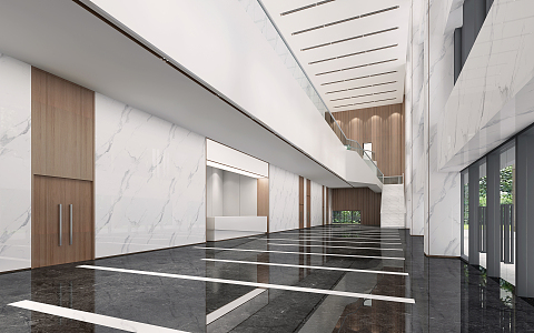 Modern Hall Foyer 3d model