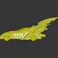 Black Bat Inspired Car With Bat Wings And Blue Glowing Patterns Modern Design