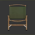Leisure Chair with Wooden Frame Armrests Green Canvas Seat Backrest and Foldable Design