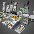 Various Types Of Modern Switch Panels With Functional Controls Digital Displays And Technical Features