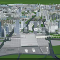 Aerial City Planning Layout With High Rise Buildings Transportation Hub And Green Areas