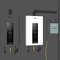 Midea Wall Mounted Gas Water Heaters Daily Use Appliances With Digital Display And Pipes