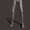 Menacing Humanoid Creature With Emaciated Body Open Arms And Skeletal Features 3d model