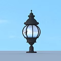 Elegant Black Decorative Lantern With Glass Globe And Sturdy Base Design 3d model