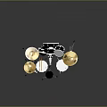 Professional Drum Set Equipment with Drums Cymbals Drumsticks and Stands
