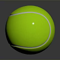 Green Tennis Ball Sports Equipment With White Stripes And Textured Surface
