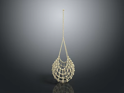 Elegant Golden Net Like Chandelier Design With Dark Background And Reflection 3d model