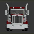 Red Heavy Duty Truck With Chrome Accents Classic Cab And Shiny Wheels
