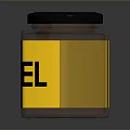 Clear Glass Storage Jar with Yellow Label and Black Lid for Household Daily Use
