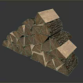 Natural Wood Firewood Stacked for Daily Household Heating and Cooking Use