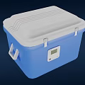 Blue And White Portable Electric Cooler With Digital Display And Side Handles For Daily Use
