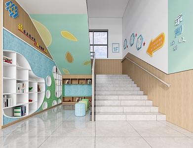 School Staircase 3d model