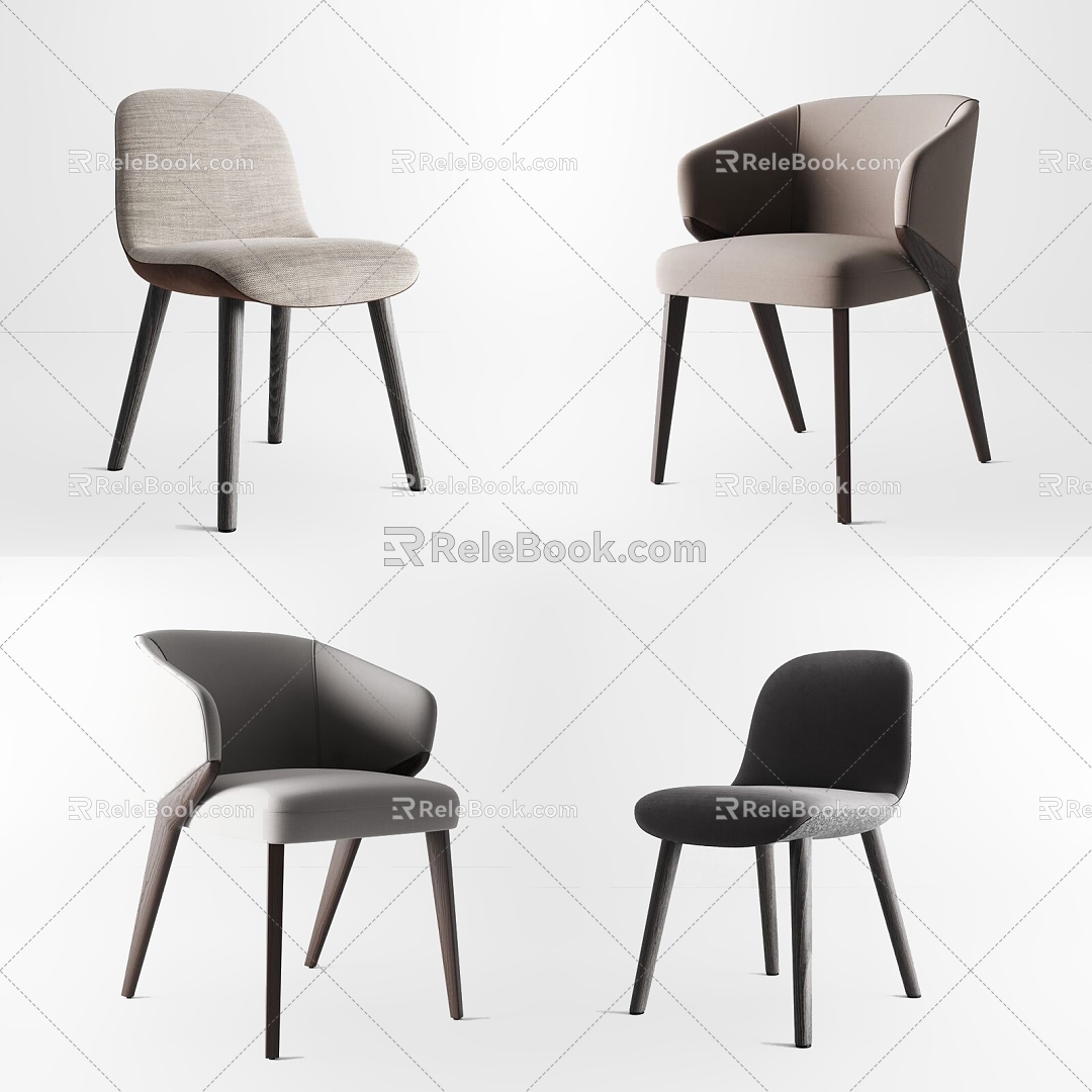 Modern single chair combination 3d model