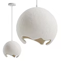Modern White Textured Spherical Pendant Light Two Sizes Decorative Design 3d model