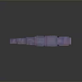 Purple Pink Pixel Art Creature With Blocky Structure On Reflective Surface