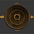Classical Sculpture Carving With Twisted Handles Golden Decorations Dolphin And Geometric Patterns