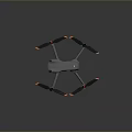 Modern Gray Quadcopter Drone With Orange Tipped Propellers And Sleek Design