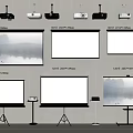 Projection Curtain Projector Combination Projector Mobile Projection Curtain Projection Equipment Projection Curtain Bracket 3d model