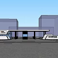 Modern Entrance Gate Of Anli Science And Technology Park With Glass Structure And Vehicles